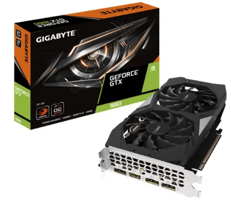 Placa de Vídeo Gigabyte GeForce GTX 1660 OC Dual, 6GB GDDR5, 192Bit, GV-N1660OC-6GD