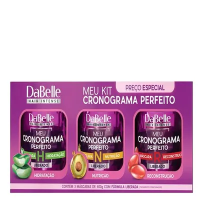 Kit Creme Capilar Dabelle Meu Cronograma Perfeito Hidratação + Nutrição + Reconstrução 1,2Kg