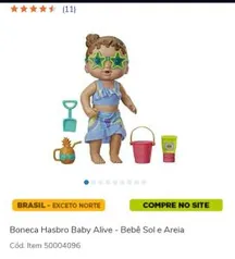 Boneca Hasbro Baby Alive - Bebê Sol e Areia | R$68