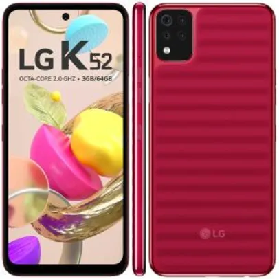 Smartphone LG K52 Vermelho 64GB, Tela de 6.59” | R$870