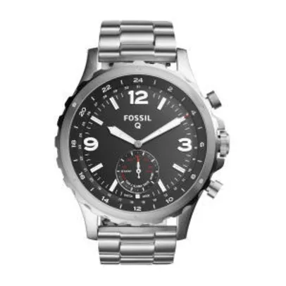 Relógio Híbrido Smartwatch Fossil Q Nate Masculino Prata Analogico FTW1123/1KI - R$524