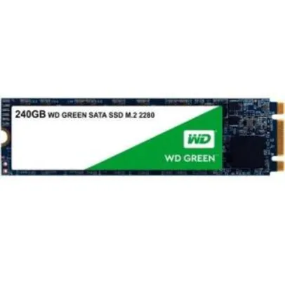 SSD WD Green 240GB M.2 2280 Sata III Leitura: 545MB/s | R$250
