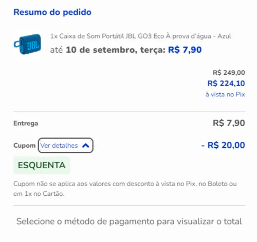 Imagem na descrição da promoção