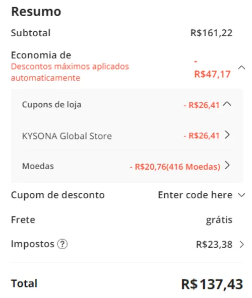 Imagem na descrição da promoção