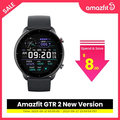 [Nova versão] - SmartWatch Amazfit GTR 2 Com GPS e Alexa Integrados (Com 3GB de Armazenamento Interno para Músicas)