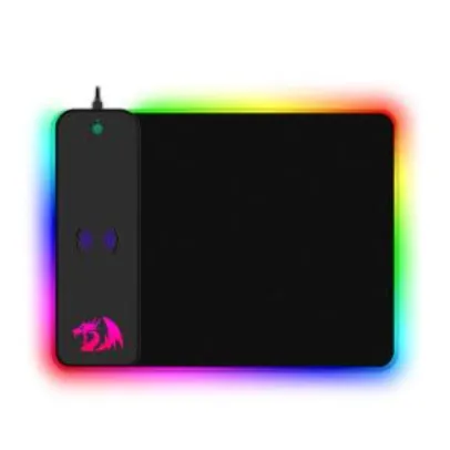 Mousepad Gamer Redragon Crater, QI Wireless, Médio, RGB, Black, P028 | R$209