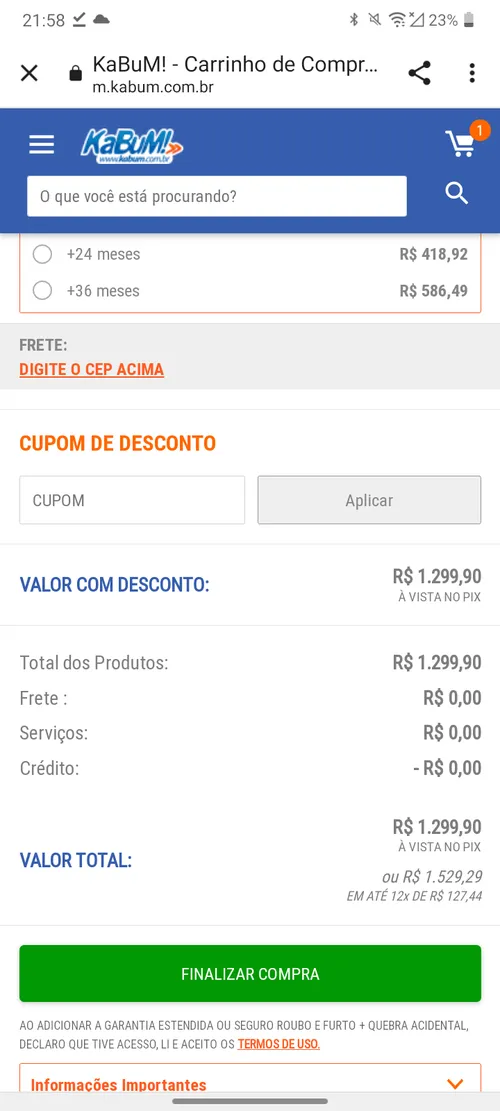 Imagem na descrição da promoção