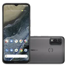 Smartphone Nokia G11 Plus 4G 128GB Tela HD+ 6,5” Câm Dupla 50MP Android 12 (13 e 14) 3 dias de duração da bateria Cinza - NK095