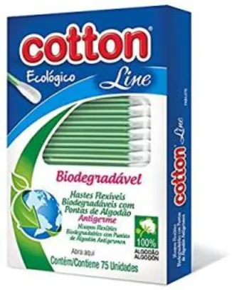 [PRIME] Hastes Flexíveis Biodegradável C/75 Unid, Cotton Line | R$1,24