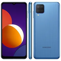 Smartphone Samsung Galaxy M12 Azul 64GB, 4GB de RAM, Tela Infinita de 6.5", Câmera Traseira Quádrupl