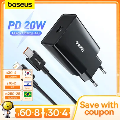 Carregador baseus 20w