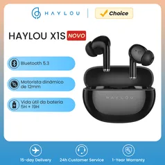 Fones De Ouvido HAYLOU X1S TWS Sem Fio Bluetooth, Bluetooth 5.3 Headset, 12m