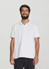 Camisa Polo Básica Masculina Em Malha De Algodão Com Bordado - Off White