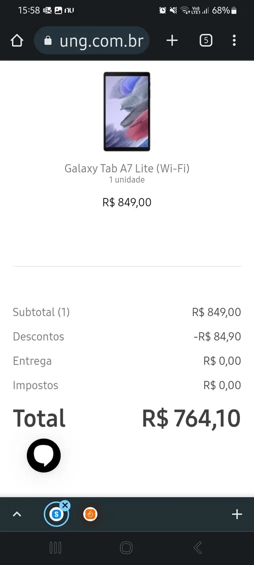 Imagem na descrição da promoção