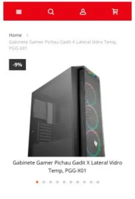 Saindo por R$ 300: Gabinete Gamer Pichau Gadit X Lateral Vidro Temp, PGG-X01 | R$300 | Pelando