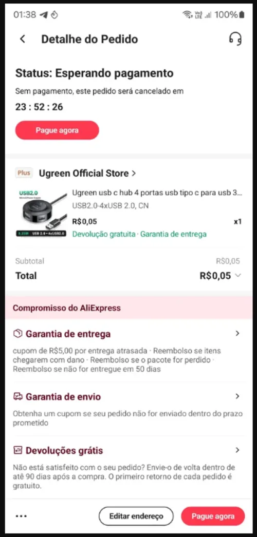 Imagem na descrição da promoção