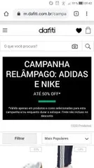 Ate 50% off em Roupas e Calçados Nike e Adidas na Dafiti