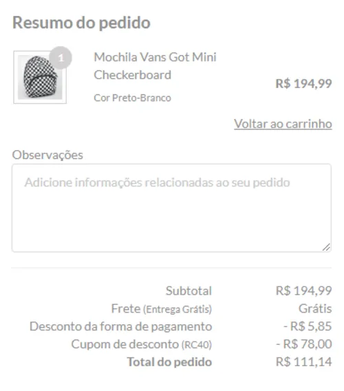 Imagem na descrição da promoção