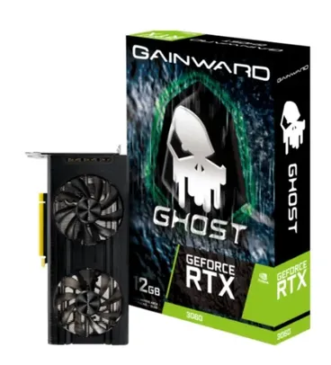 Placa de Vídeo Gainward NVIDIA GeForce RTX 3060 Ghost, LHR, 12GB, GDDR6, DLSS, Ray Tracing, NE63060019K9-190AU