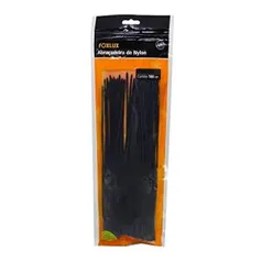 Abraçadeira Foxlux – Nylon – 100 x 2,5mm – Proteção UV – Embalagem Ziploc – Pacote com 100 unidades | R$3,93