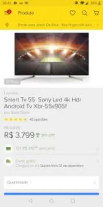 Smart Tv Sony 4k Xbr-55x905f [apenas nível 3] | R$3799