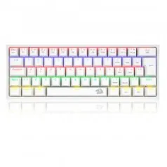 Teclado Mecânico Gamer Redragon Fizz, RAINBOW, Switch Blue, ABNT 2, White, K617-R-W (PT-BLUE)