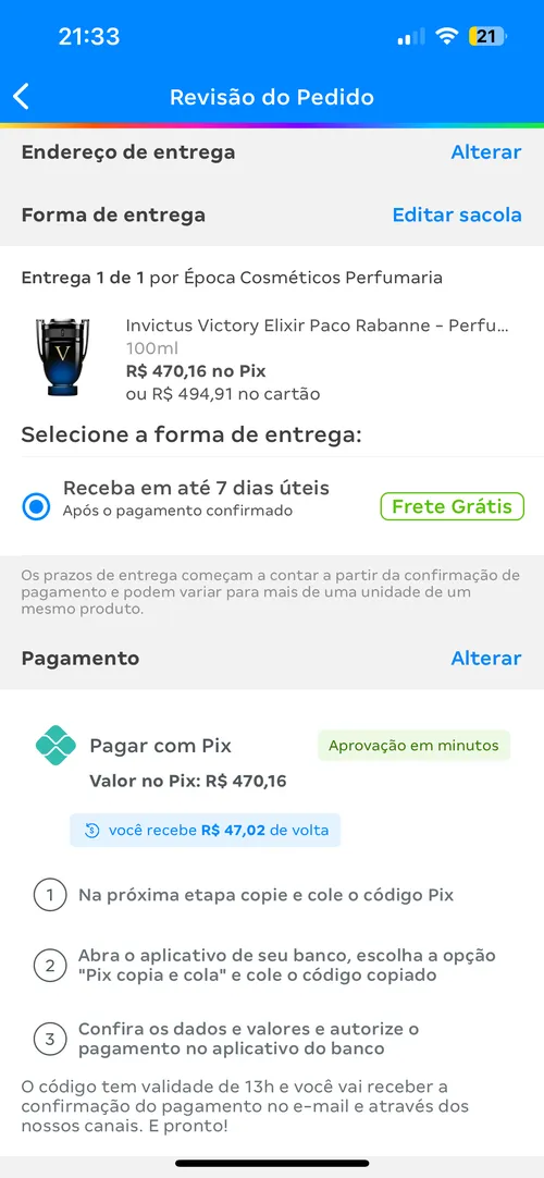 Imagem na descrição da promoção