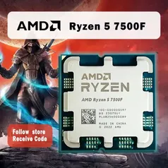 [Taxas inclusas] AMD-Ryzen 5 7500F, R5 7500F, 3,7 GHz, 6 núcleos, 12 thread, 5NM, L3 = 32M, soquete 100-000000597, AM5, sem refrigerador, Novo