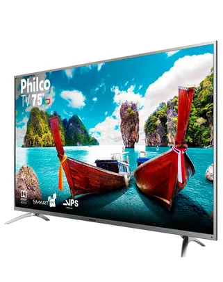 [Reembalado] Smart TV LED 75" Philco PTV75e30DSWNT Ultra HD 4k com Conversor Digital 3 HDMI 2 USB Wi-Fi 60Hz - Titânio | R$ 5130