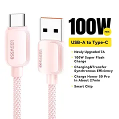 [Taxa inclusa] Cabo de Carregamento Essager 100W Acabamento Premium - USB para USB C, 1 Metro, Carregamento Rápido