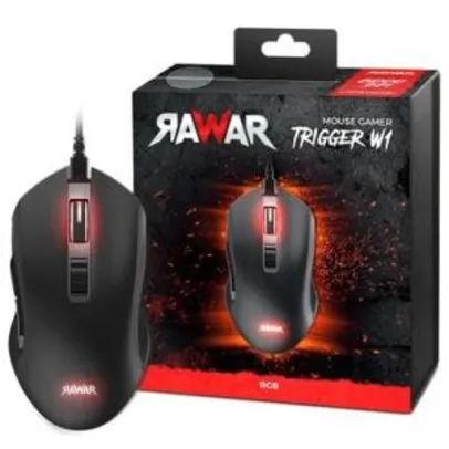 Saindo por R$ 48: Mouse Gamer Rawar Trigger W1, RGB, 7 Botões, 6000DPI - RW170003N | Pelando