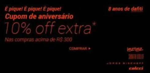 10% OFF em compras acima de R$300 na Dafiti