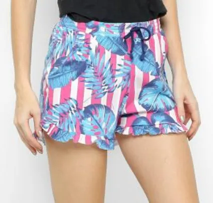 Short costão folhas feminino