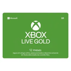 Cartão Digital Xbox Live Gold 12 Meses