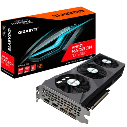 Placa de Vídeo Gigabyte AMD Radeon RX 6600 EAGLE 8G, 8GB, GDDR6, FSR, Ray Tracing