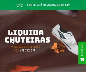 Liquida Chuteiras com até 70% de desconto