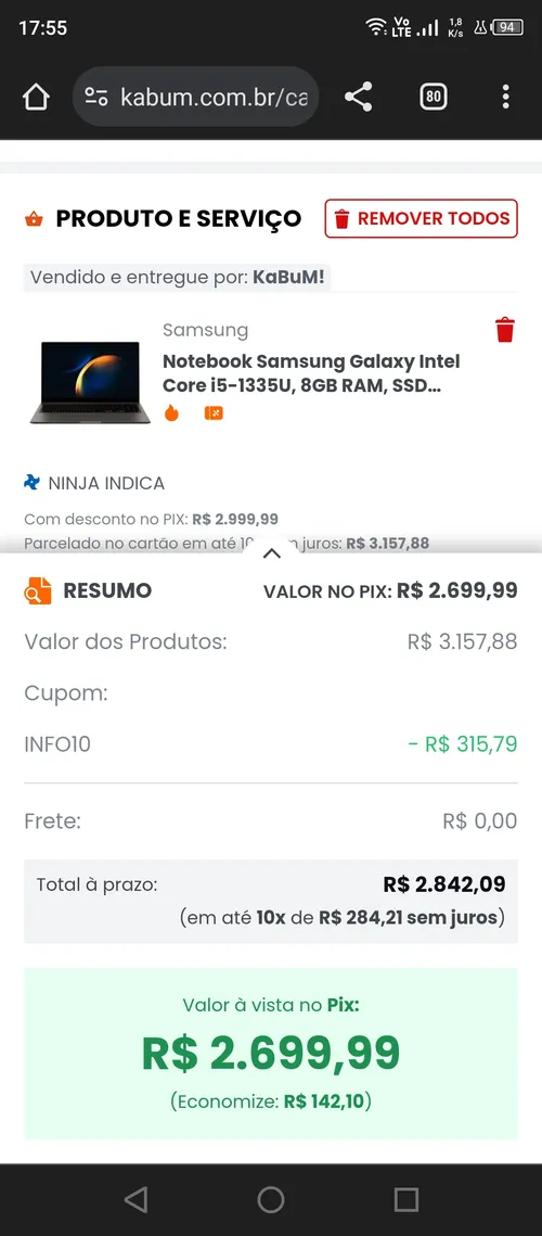 Imagem na descrição da promoção