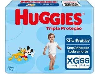 [5 PACOTES] Fralda Huggies Tripla Proteção XG - 66 Unidades | R$135 (R$0,41 a tira)