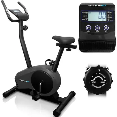 Bicicleta Ergométrica PodiumFit V300 - Magnética - 8cargas - Max150Kg - Silenciosa