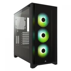 Gabinete Gamer Corsair iCUE 4000X RGB, Mid Tower, Vidro Temperado, Black, ATX, Sem Fonte, Com 3 Fans, CC-9011204-WW