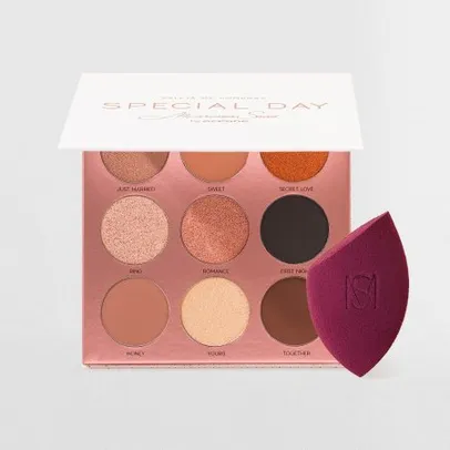 Kit Paleta de Sombras Special Day  + Esponja de Maquiagem Flat Blend (2 Produtos) 