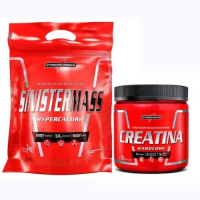 KIT GANHO DE MASSA SINISTERMASS 3KG + CREATINA 300G - INTEGRALMEDICA | R$124