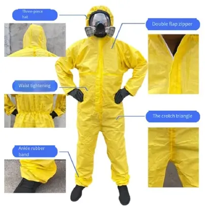 Fantasía Breaking Bad - Traje de proteção química Macacão, prova líquida, ácido sulfúrico, alcalino resistente