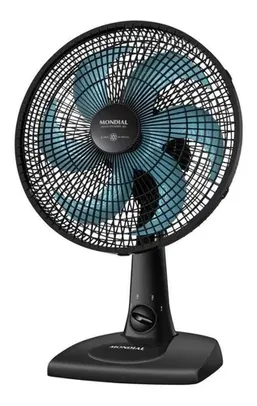 Ventilador de mesa Mondial V-81-6P-AP preto com 6 pás cor  azul, 30 cm de diâmetro - 110v