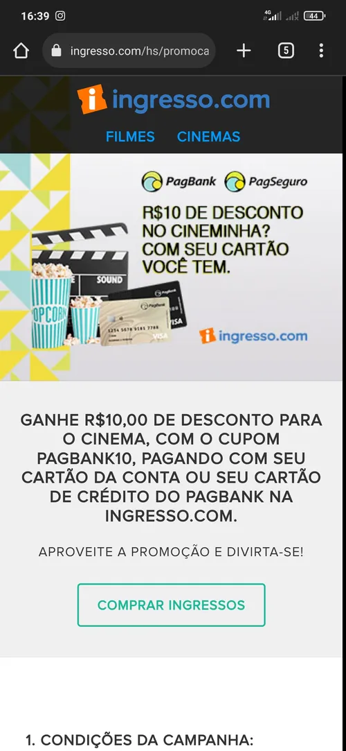 Imagem na descrição da promoção