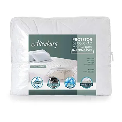 (PRIME) Protetor de Colchão Microfibra Com Elástico Impermeável - Solteiro Altenburg Microfibra Branco Solteiro Tecido Microfibra 100% Poliéster