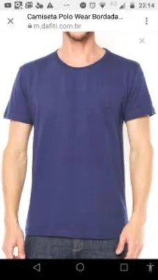 Camiseta Polo Wear Bordada Azul - R$25