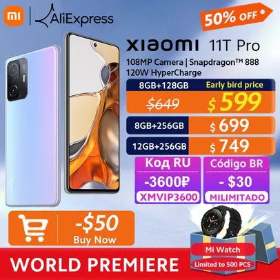 [Disponivel às 21h] Xiaomi 11T Pro Global