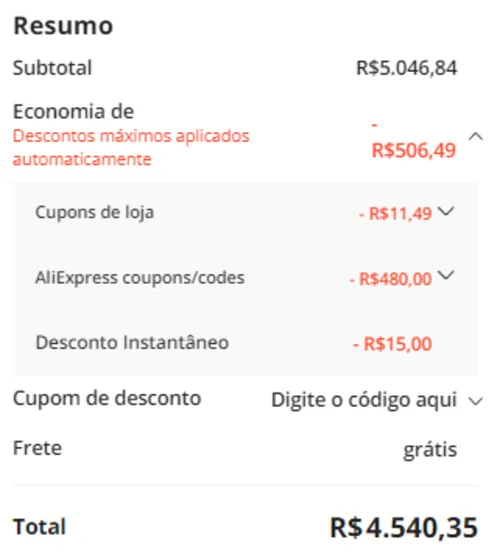 Imagem na descrição da promoção