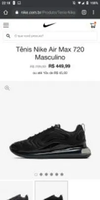 Air Max 720 - preto - masculino (39 e 42) | R$ 450